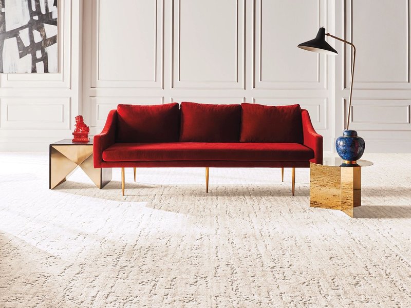 Red sofa Laydwel Floors in Appleton